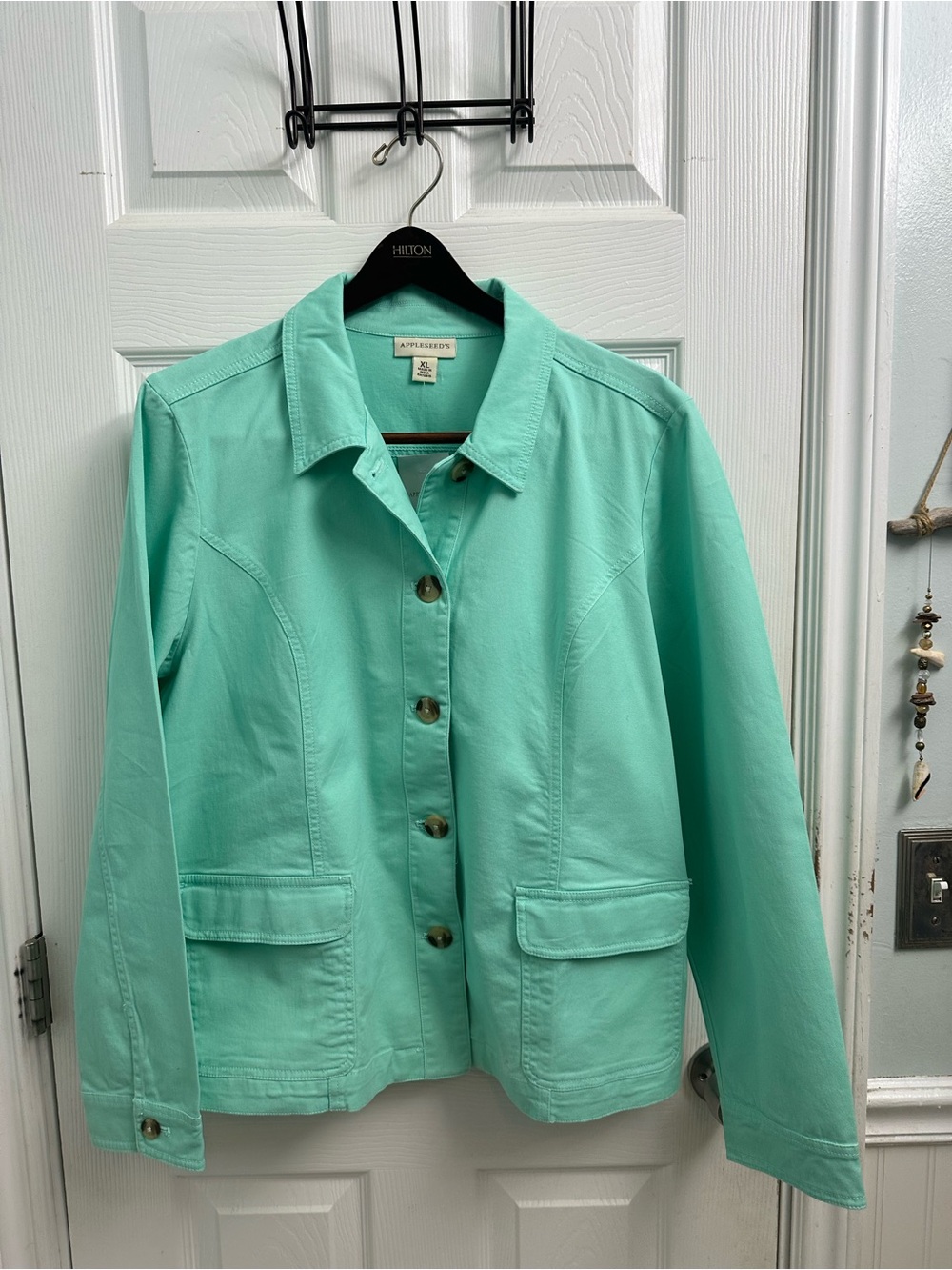 Appleseeds Mint Green Button-Front Women's Jacket